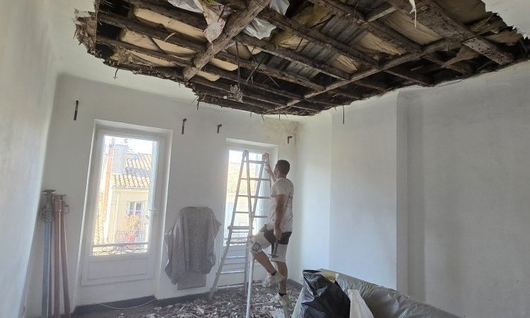 Dépose du plafond canisse existant